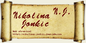 Nikolina Jonkić vizit kartica